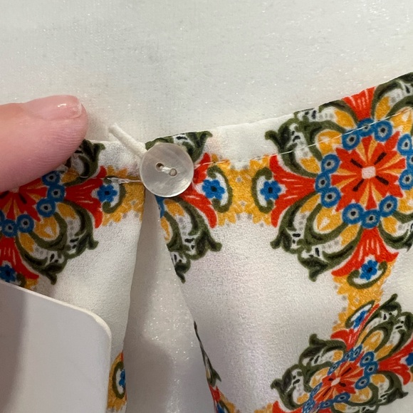 SOLD DR2 Large Beautiful Fall Color Pattern Dress, waist-Tie, Cold Shoulder NWT - Picture 12 of 13